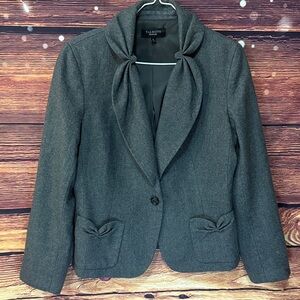 Talbots Charcoal Blazer with Bow Accents